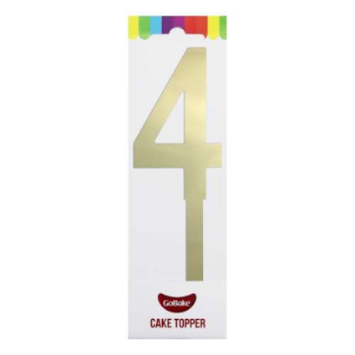 Gold Acrylic Number - 4 - Click Image to Close